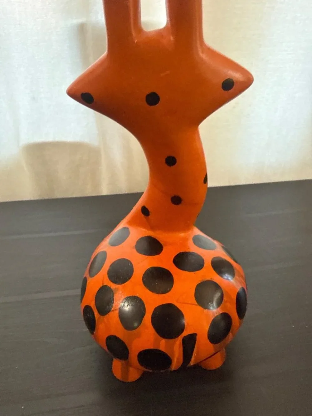 HOUSE HIPPO-Hand-Painted Animal Figurines - Red Hippo Green Giraffe/Orange Giraf